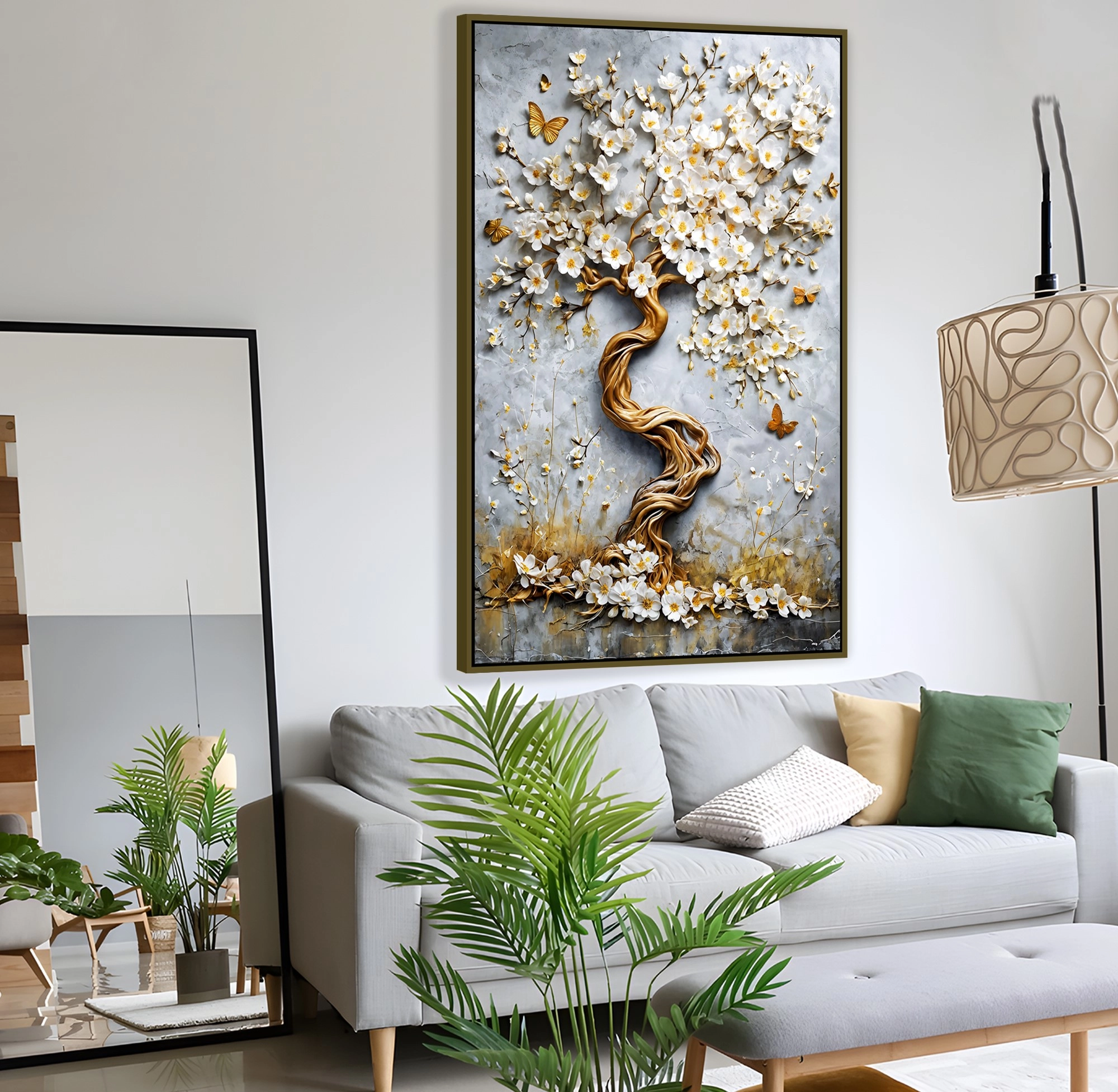 Bronz%20Metal%20Çerçeveli%20Gold%20Ağaç%20Kanvas%20Tablo