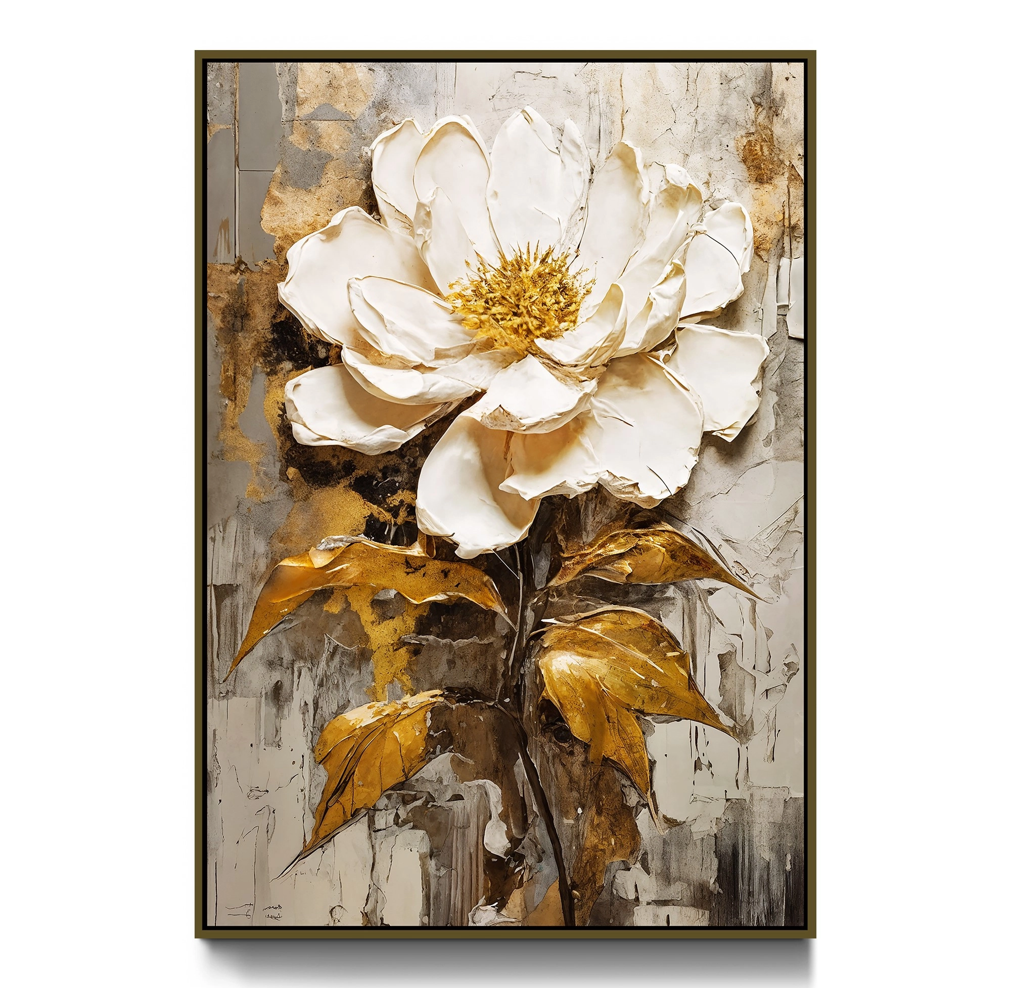 Bronz%20Metal%20Çerçeveli%20Pastel%20Çiçekler%20Kanvas%20Tablo