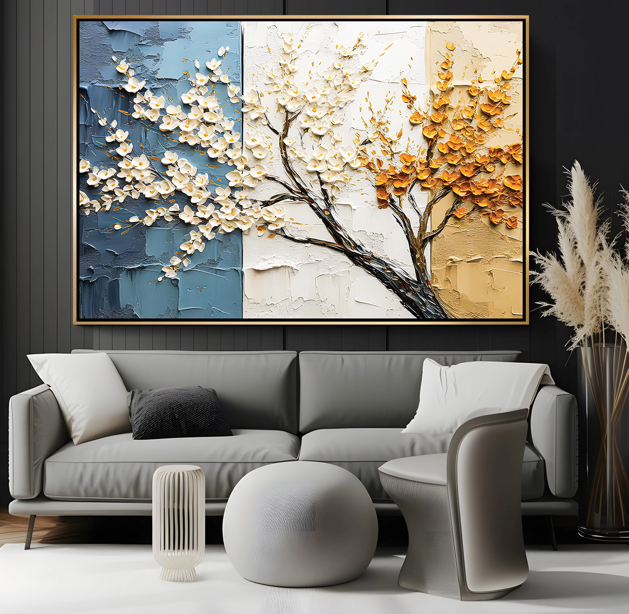 Premium%20Gold%20Metal%20Çerçeveli%20Üçlü%20Ağaç%20Cam%20Tablo