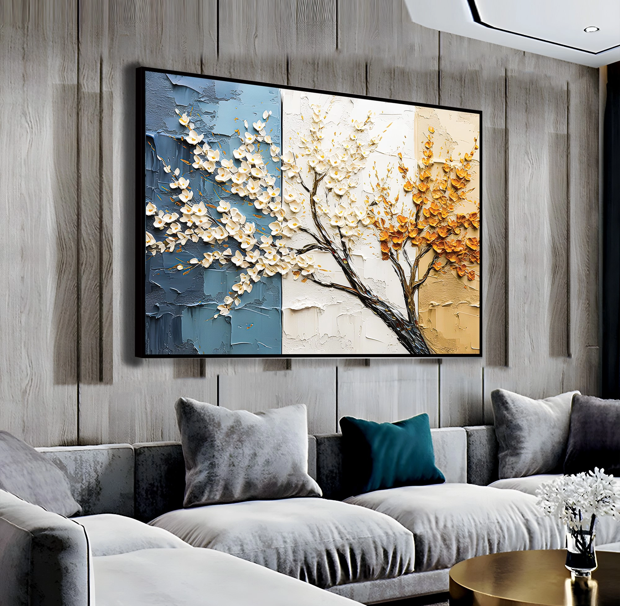 Premium%20Siyah%20Metal%20Çerçeveli%20Üçlü%20Ağaç%20Cam%20Tablo