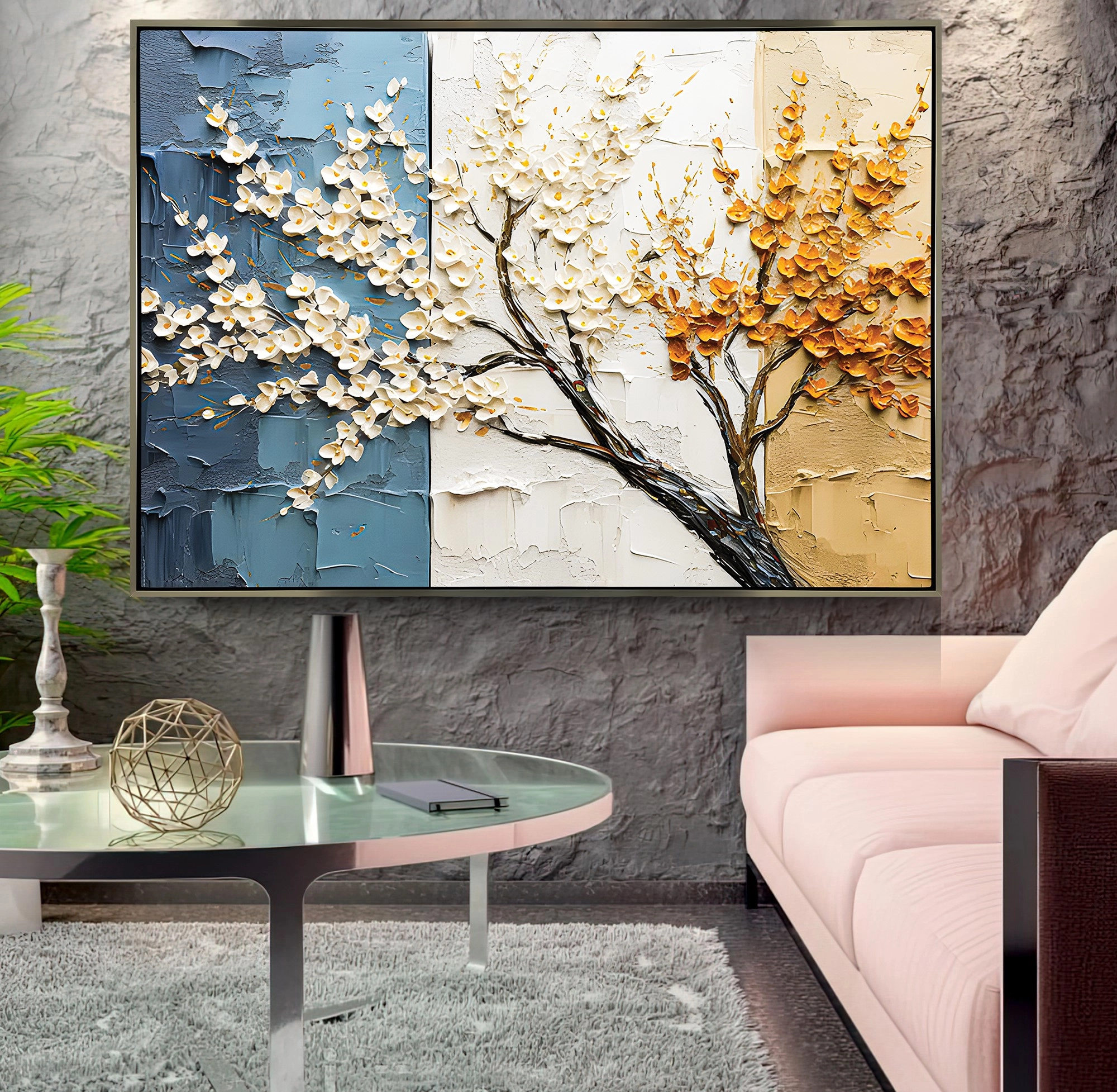 Premium%20Bronz%20Metal%20Çerçeveli%20Üçlü%20Ağaç%20Cam%20Tablo