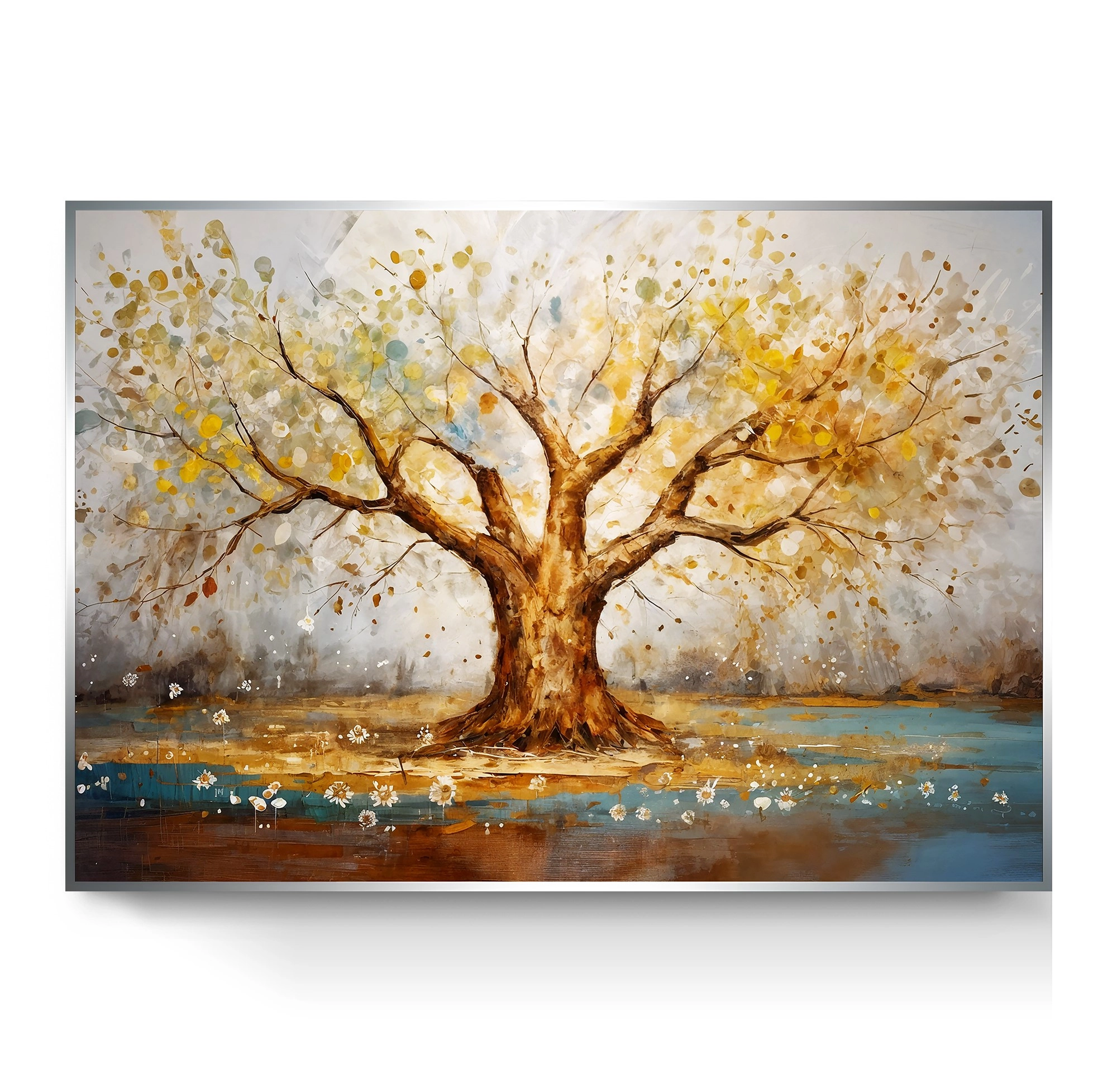 Premium%20Gümüş%20Metal%20Çerçeveli%20Ağaç%20Cam%20Tablo