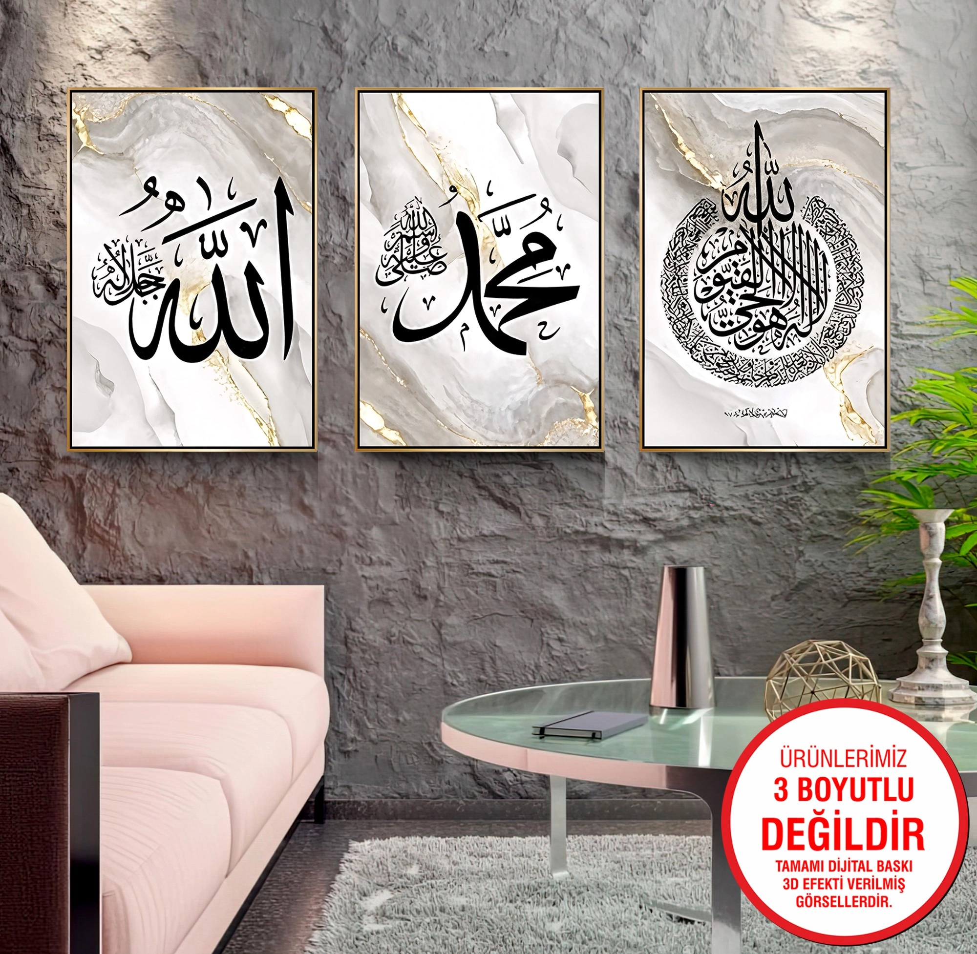 Gold%20Metal%20Çerçeveli%20Dini%203’lü%20Kanvas%20Tablo%20Seti