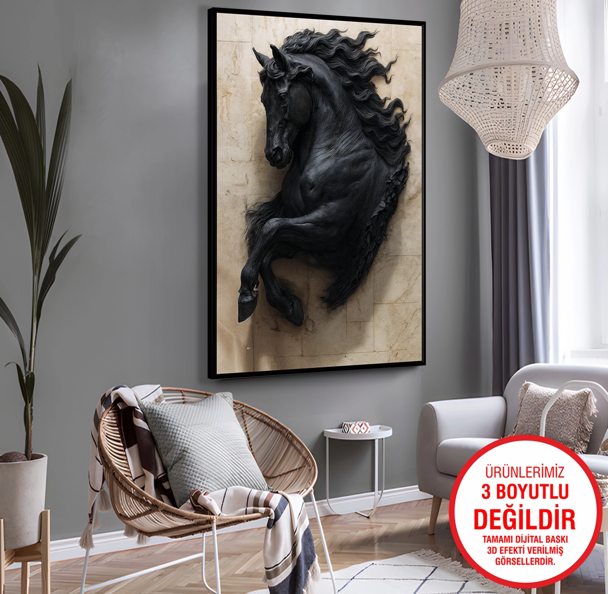 Siyah%20Metal%20Çerçeveli%20Kabartma%20Görünümlü%20Siyah%20At%20Kanvas%20Tablo
