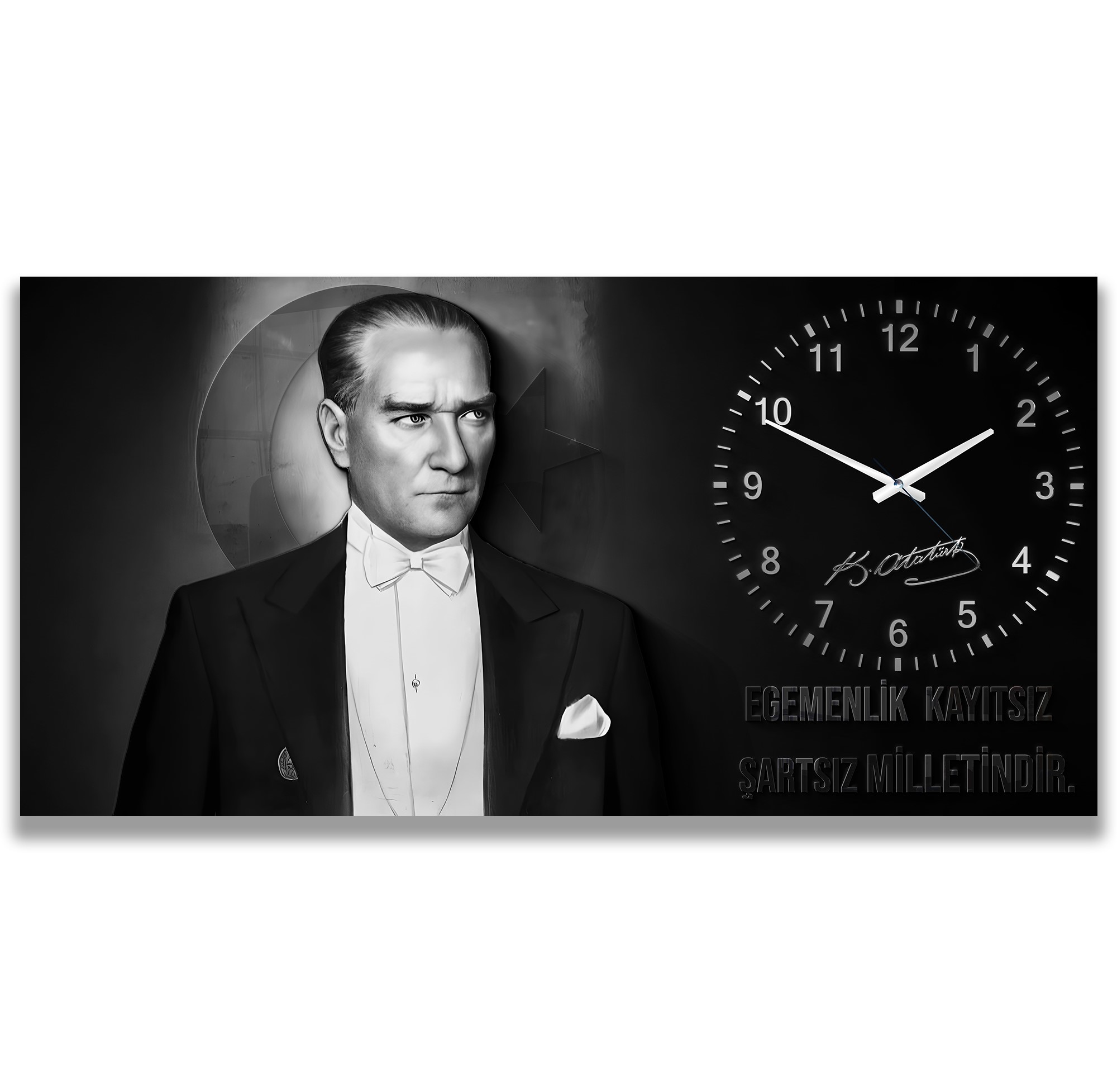 Saatli%20Atatürk%20Panoramik%20Kanvas%20Tablo
