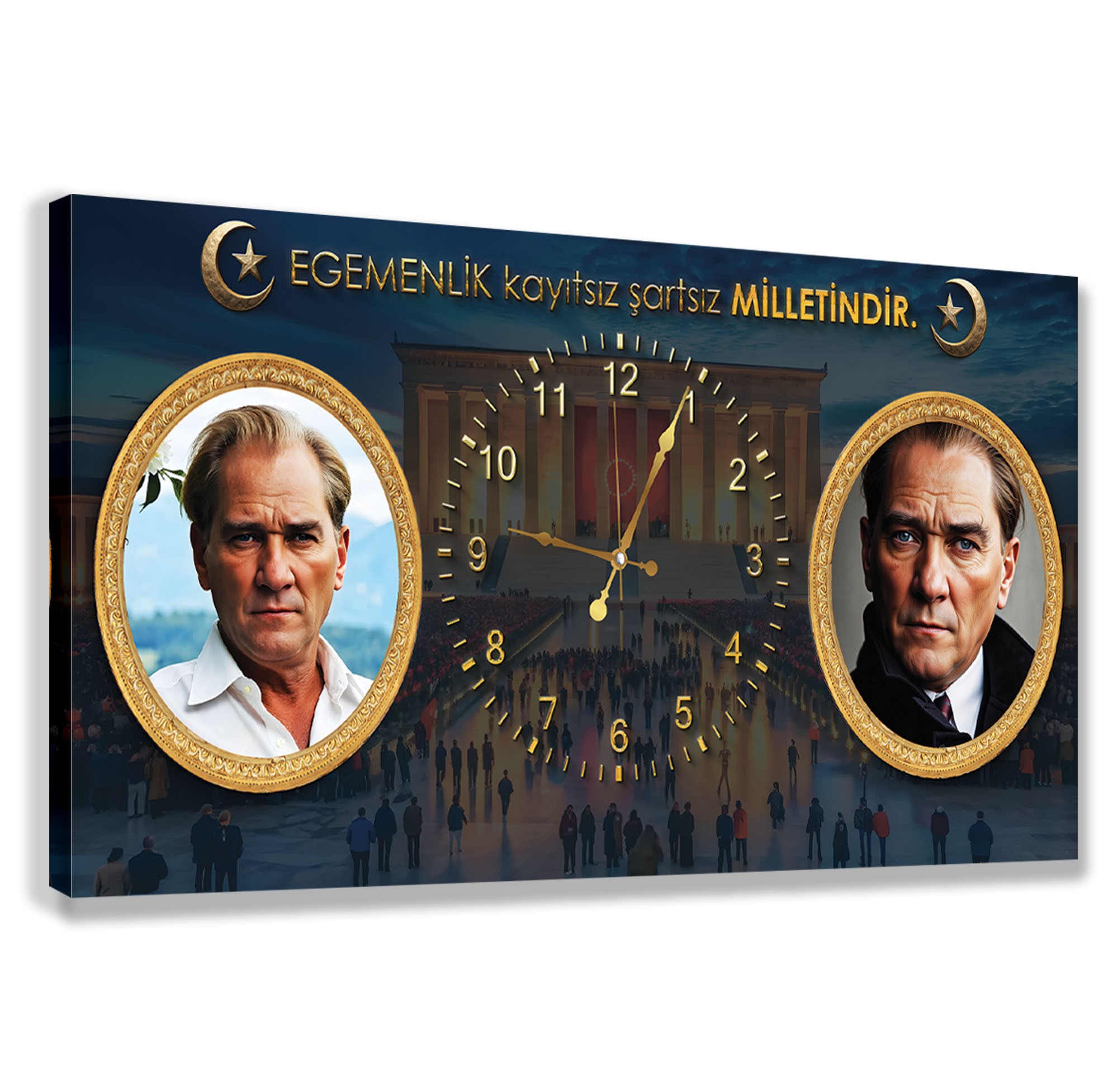 Saatli%20Atatürk%20Panoramik%20Kanvas%20Tablo
