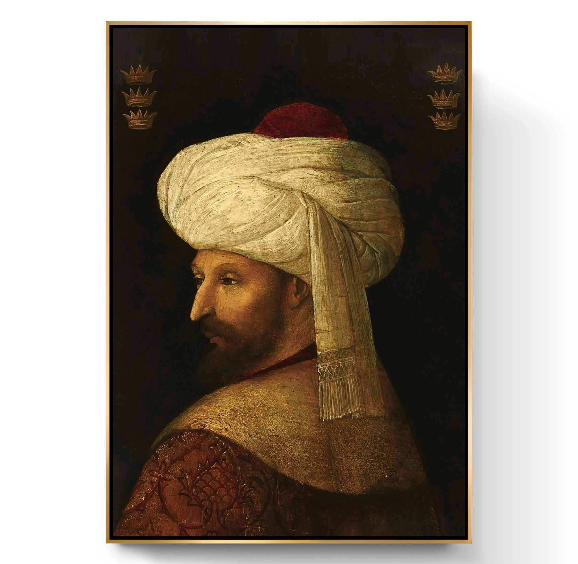 Gold%20Metal%20Çerçeveli%20Fatih%20Sultan%20Mehmet%20Kanvas%20Tablo