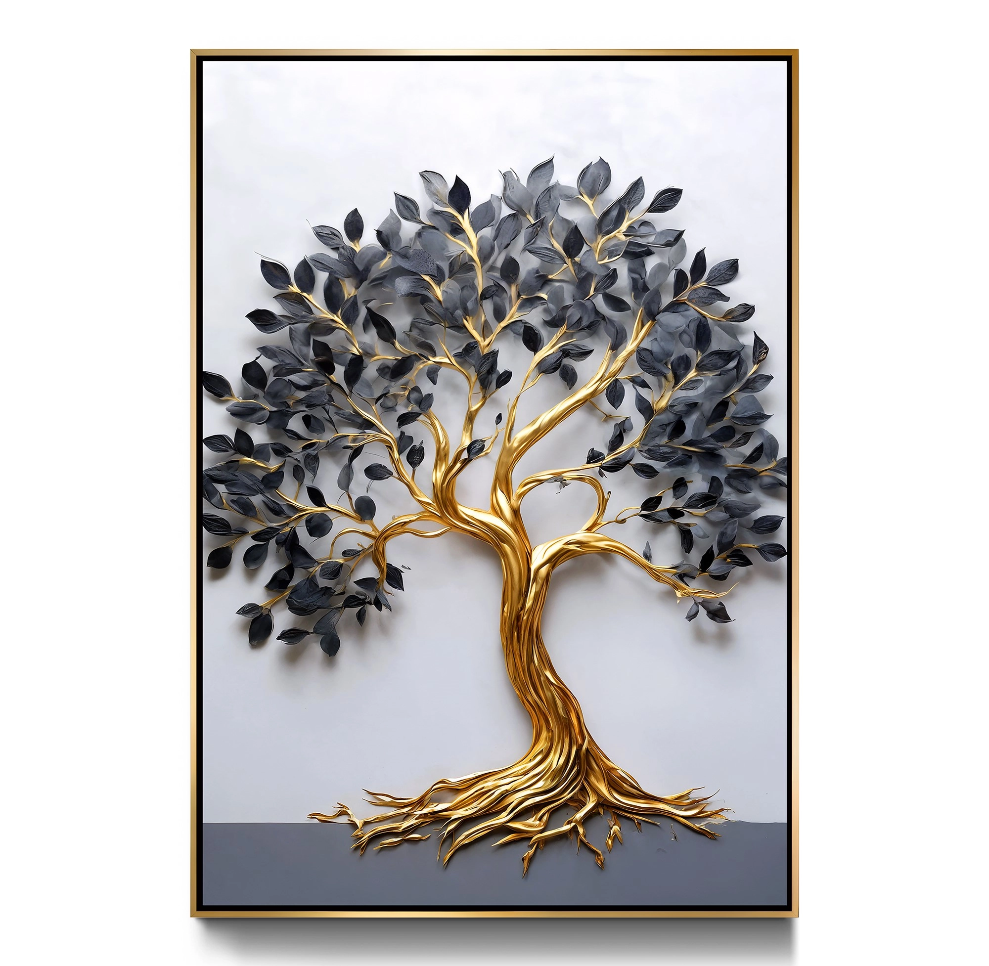 Gold%20Metal%20Çerçeveli%20Hayat%20Ağacı%20Kanvas%20Tablo