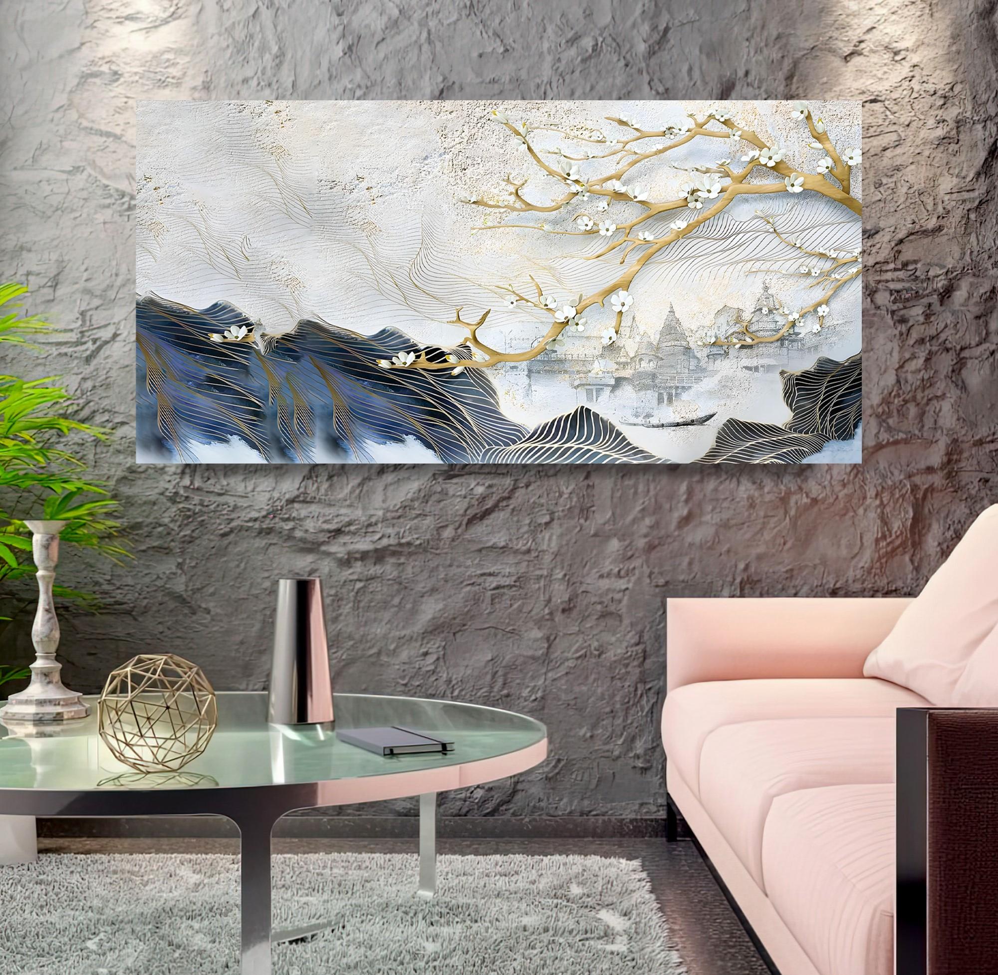 Çiçek%20Panoramik%20Kanvas%20Tablo