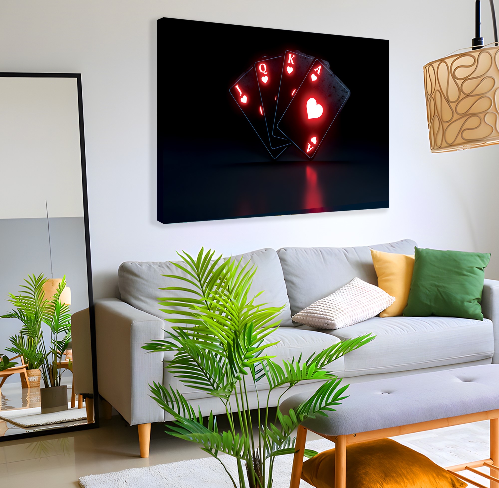 Neon%20Oyun%20Kartı%20Kanvas%20Tablo