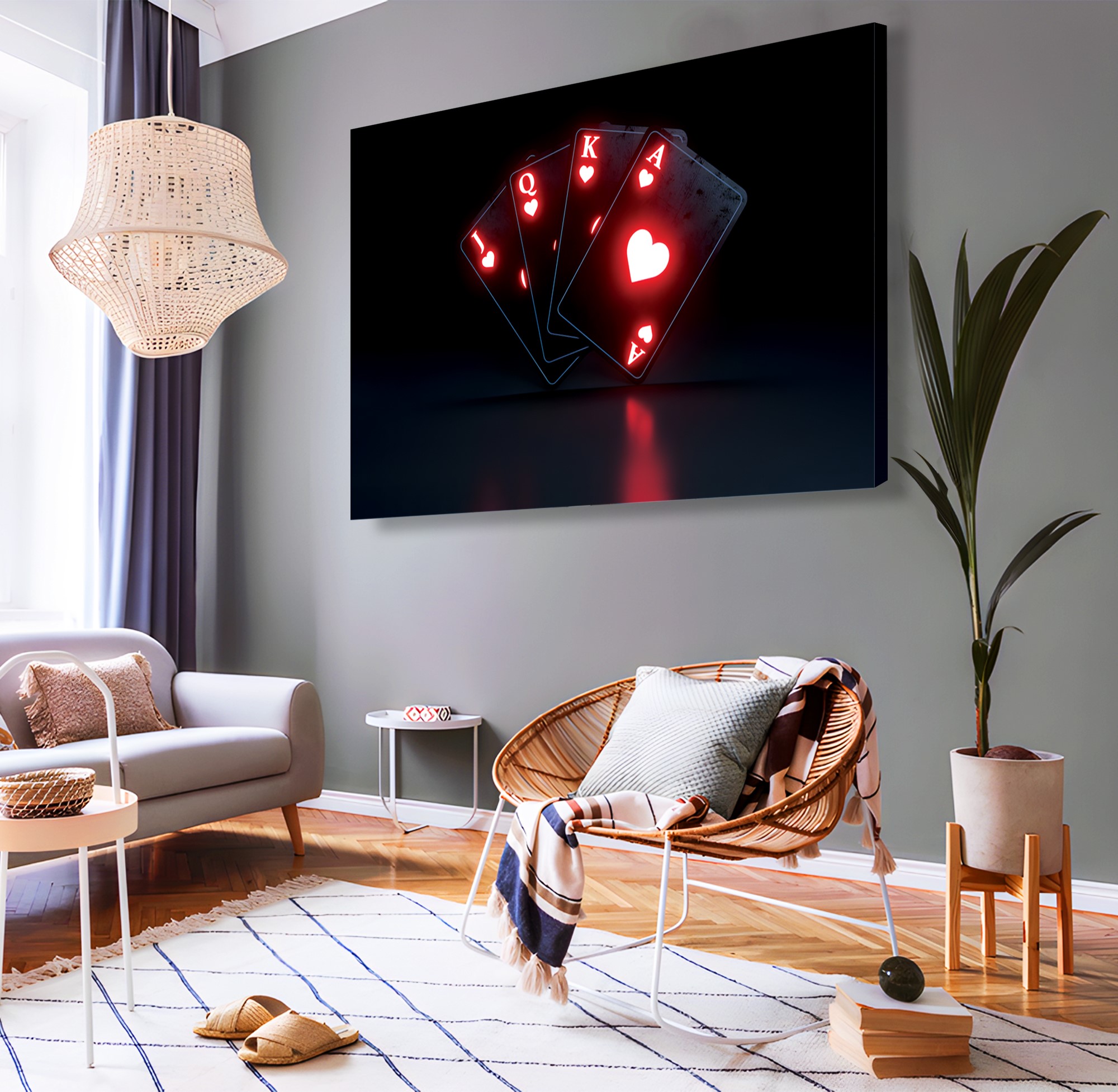 Neon%20Oyun%20Kartı%20Kanvas%20Tablo