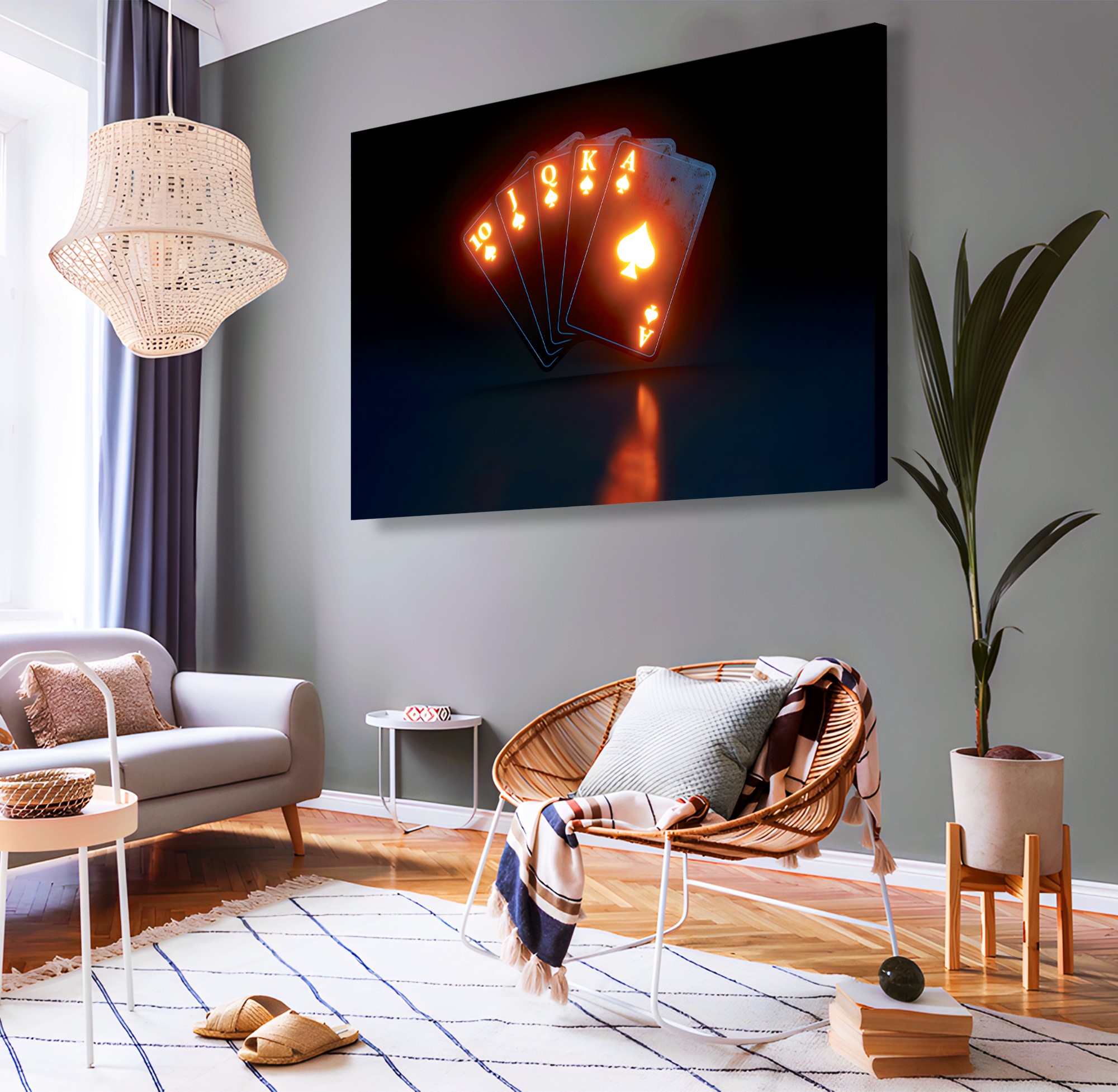 Neon%20Oyun%20Kartı%20Kanvas%20Tablo