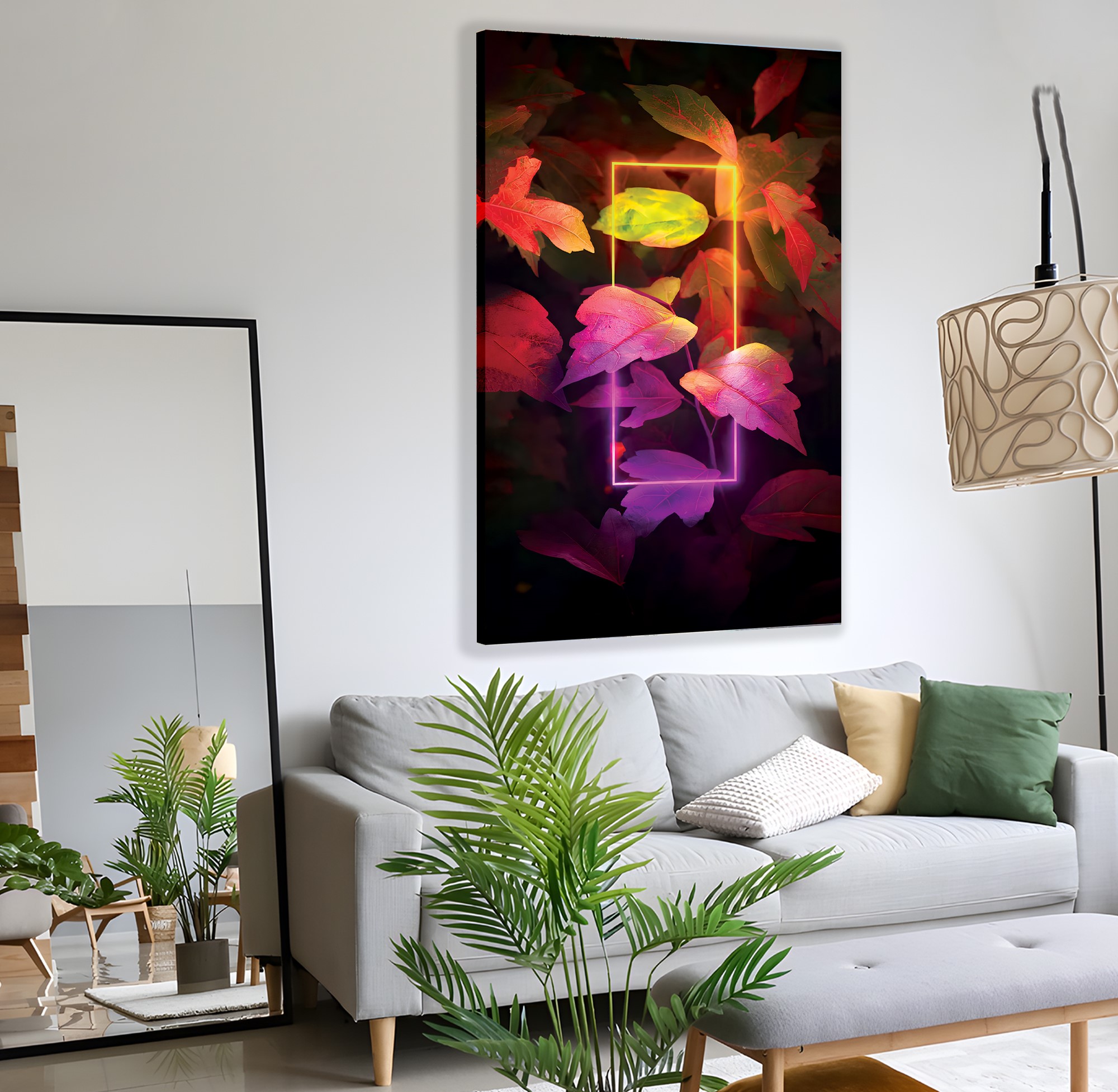 Neon%20Flower%20Kanvas%20Tablo