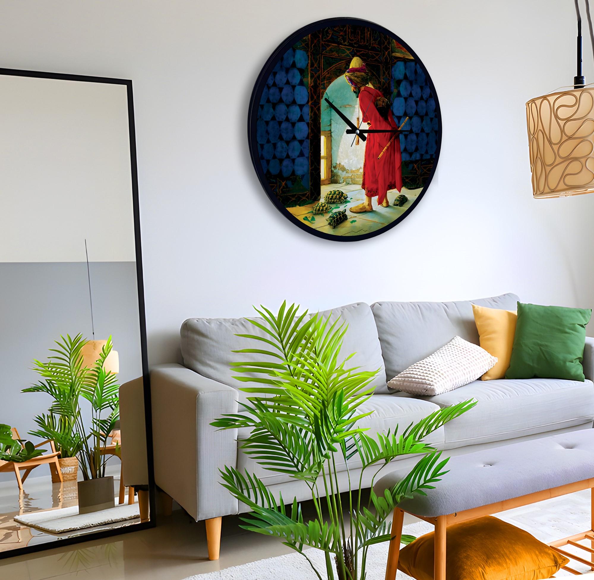 Kaplumbağa%20Terbiyecisi%2030%20Cm%20Ahşap%20Duvar%20Saati