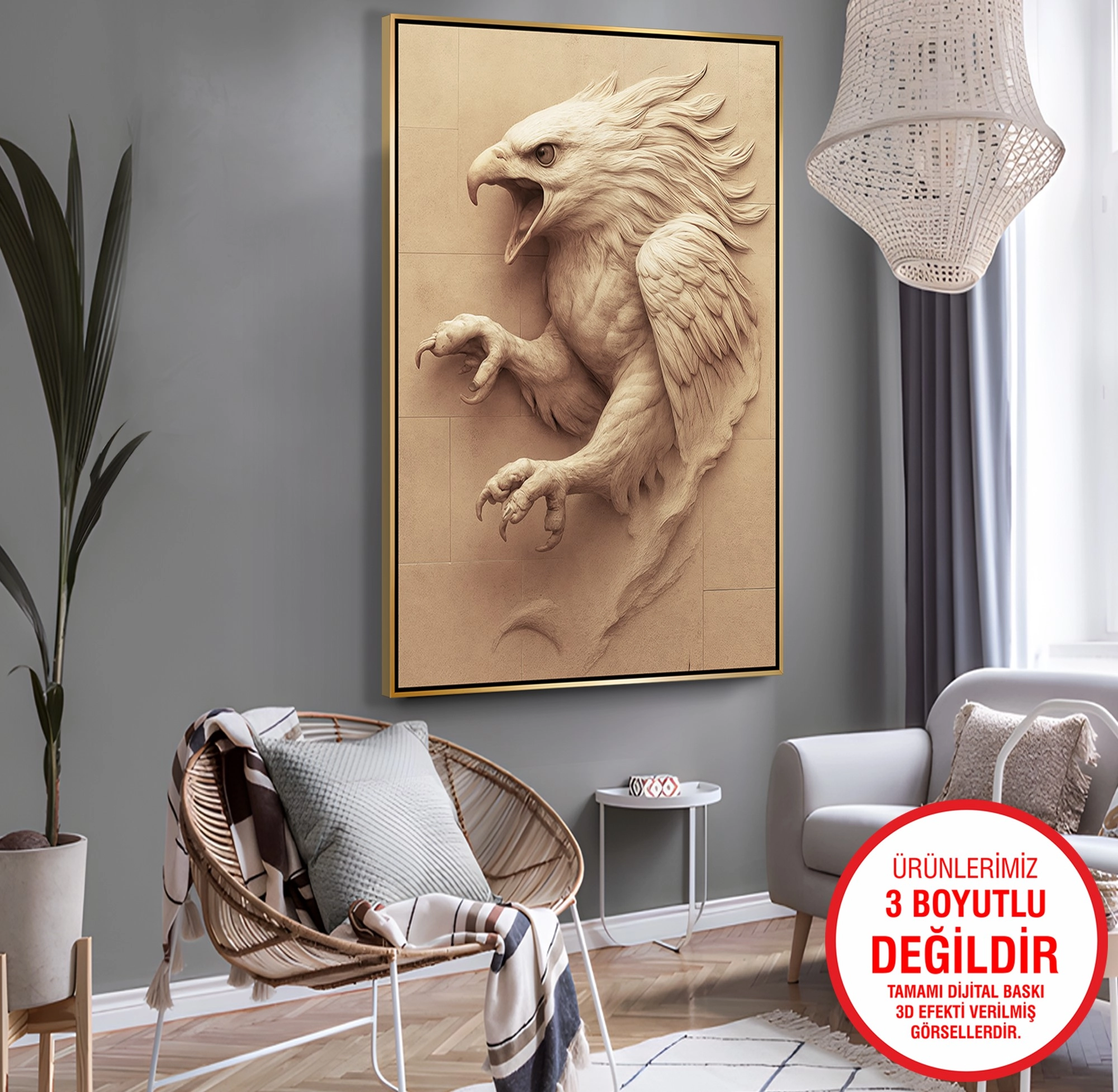 Gold%20Metal%20Çerçeveli%20Kabartma%20Görünümlü%20Kartal%20Kanvas%20Tablo