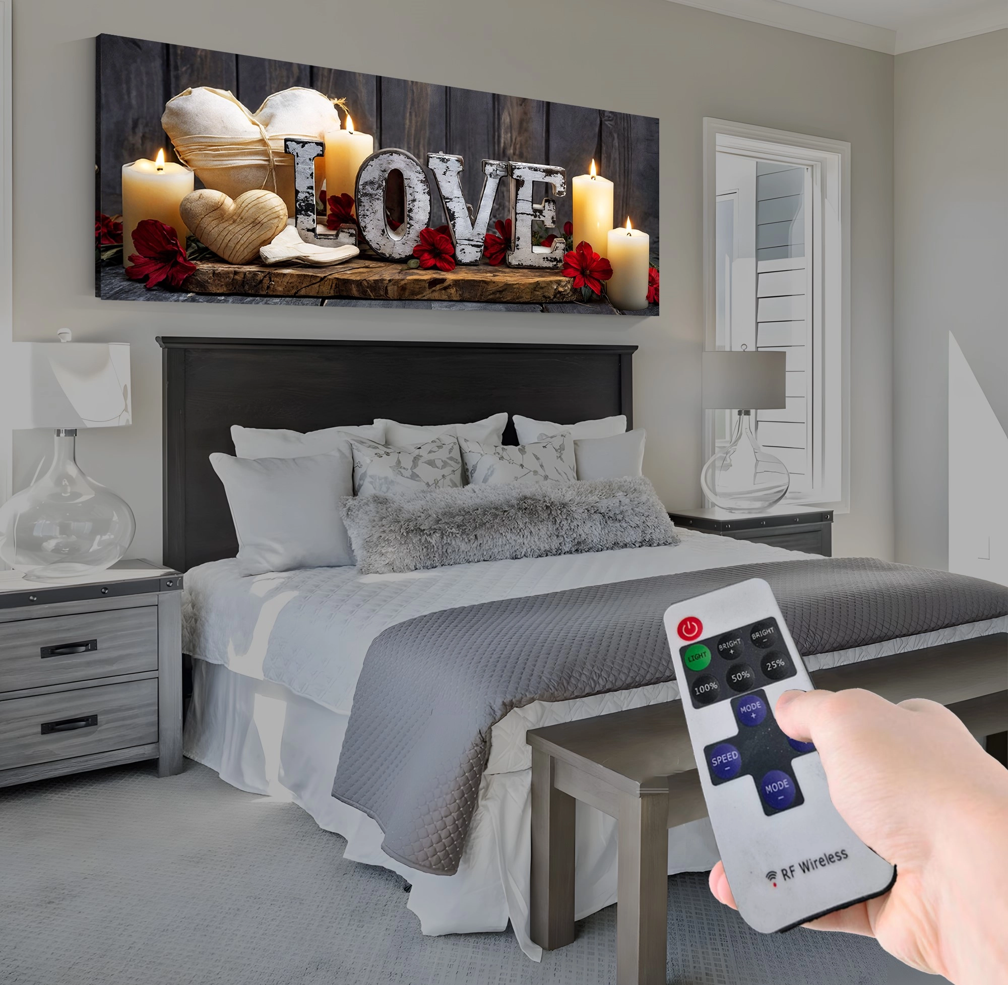 Led%20Işıklı%20Uzaktan%20Kumandalı%20Mumlar%20Kanvas%20Tablo
