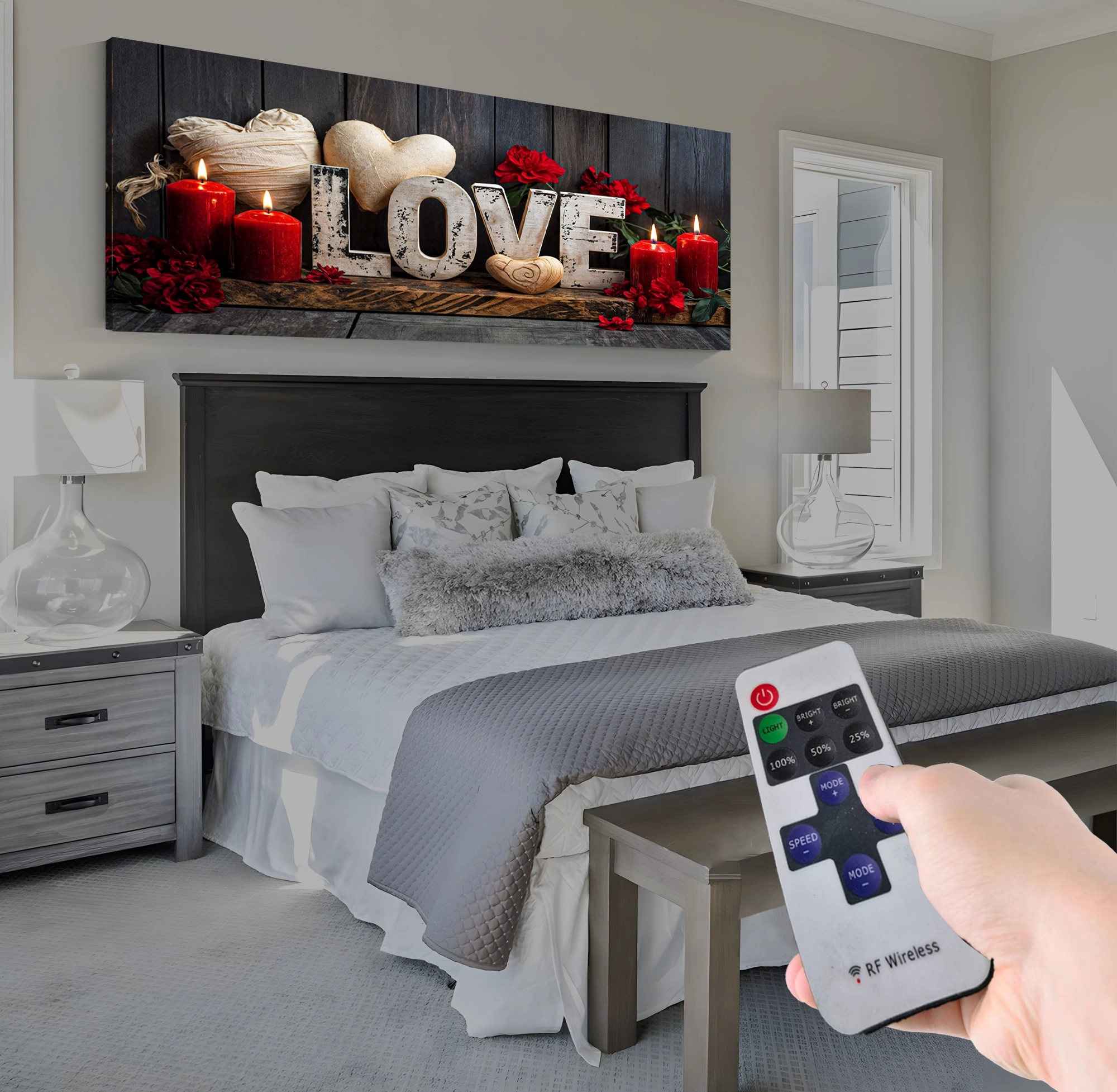 Led%20Işıklı%20Uzaktan%20Kumandalı%20Mumlar%20Kanvas%20Tablo