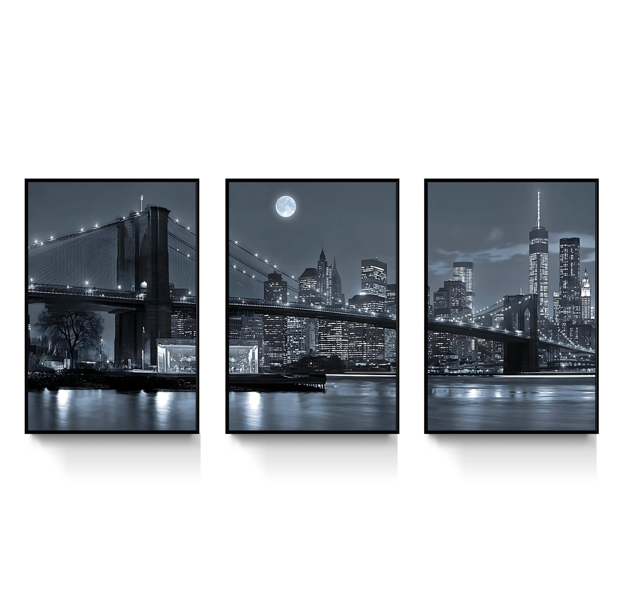 Siyah%20Metal%20Çerçeveli%20New%20York%20City%203’lü%20Kanvas%20Tablo%20Seti