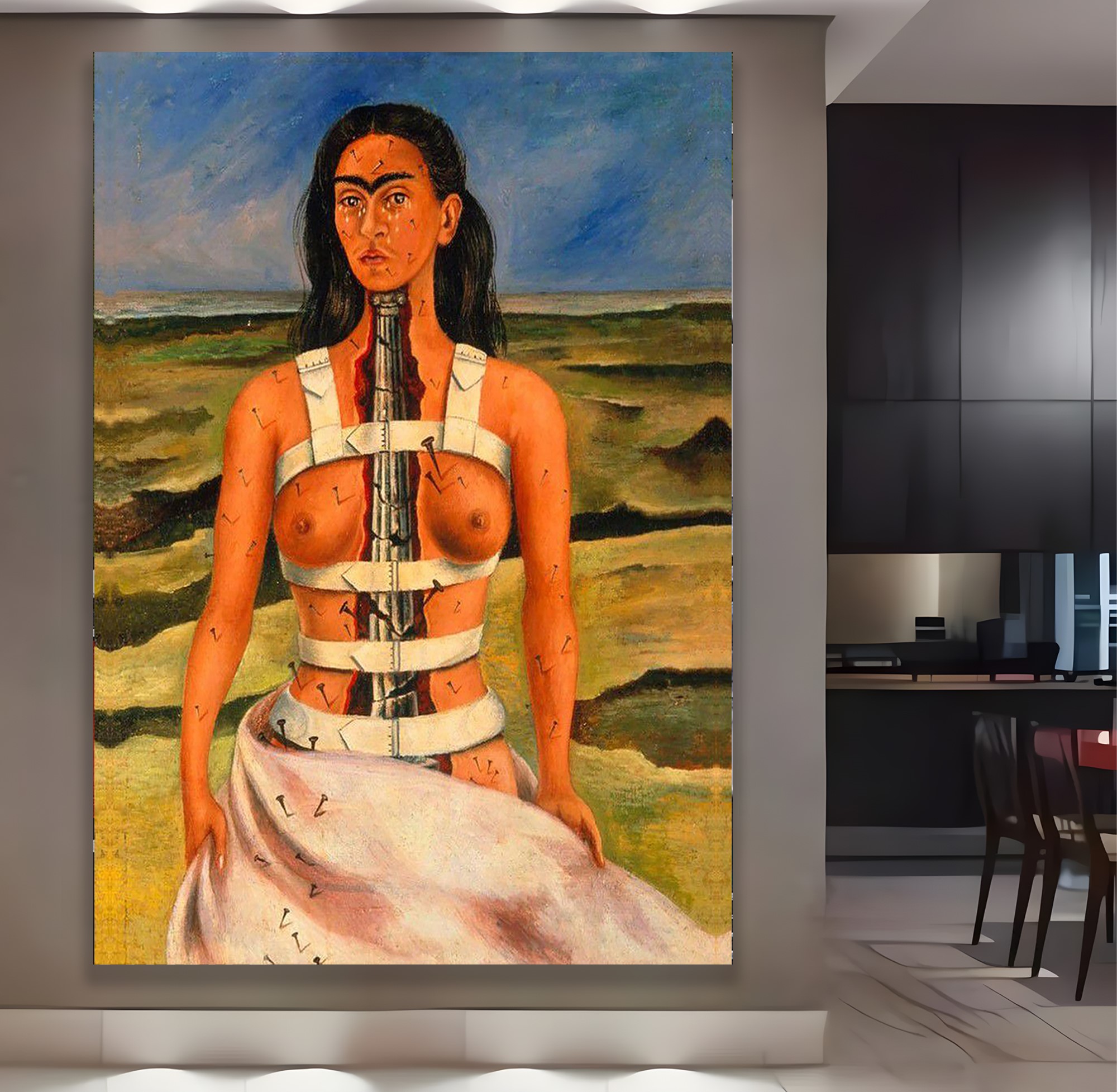 Frida%20Kahlo%20-%20The%20Broken%20Column%20Kanvas%20Tablo