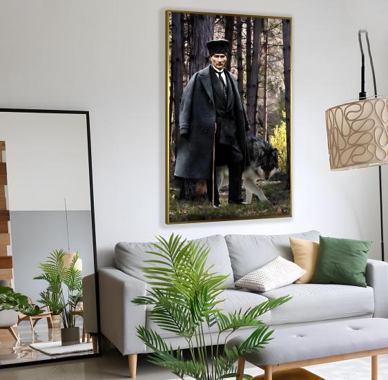 Metal Çerçeveli Atatürk Cam Tablo