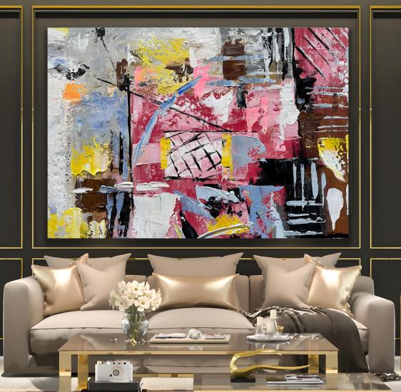 Soyut Desen Kanvas Tablo