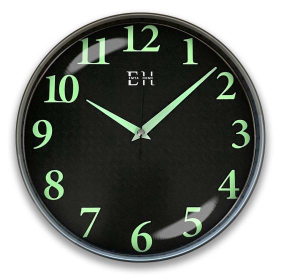 Parlayan Fosforlu Duvar Saati Gümüş - 29 cm