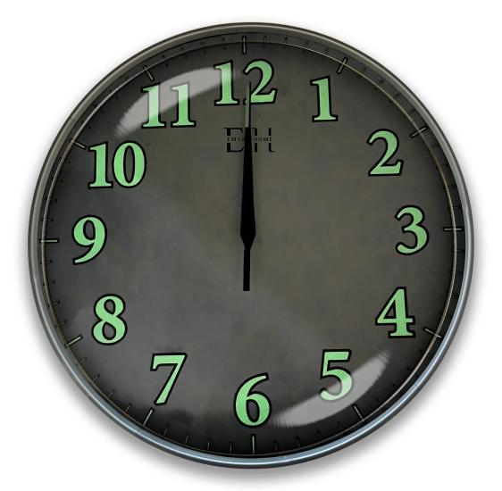 Fosforlu Duvar Saati Gümüş - 29 cm