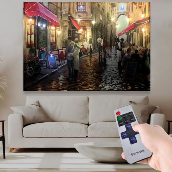 Ledli Uzaktan Kumandalı Romantik Aşk Kanvas Tablo