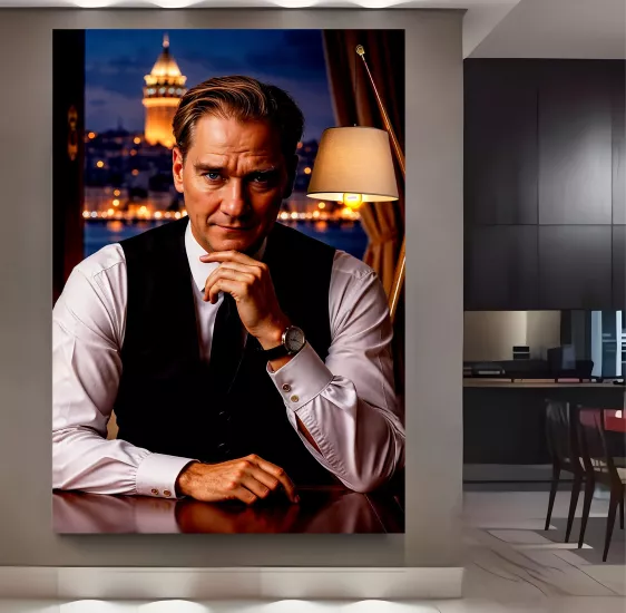Led Işıklı Atatürk Kanvas Tablo