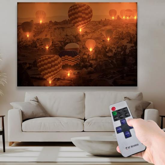 Ledli Uzaktan Kumandalı Kapadokya Kanvas Tablo