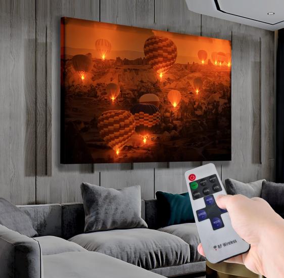 Ledli Uzaktan Kumandalı Kapadokya Kanvas Tablo