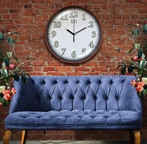 Fosforlu Duvar Saati Kiremit - 29 cm