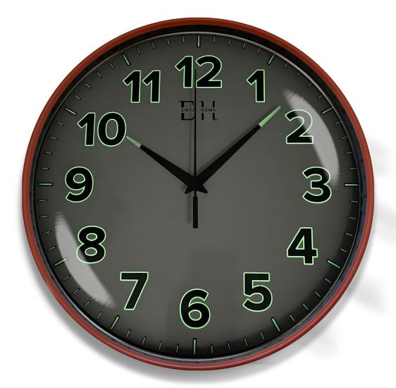 Kenar Fosforlu Duvar Saati Kiremit - 29 cm