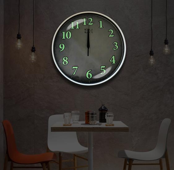Fosforlu Duvar Saati Beyaz - 29 cm