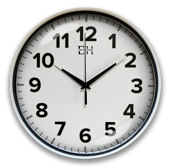 Kenar Fosforlu Duvar Saati Beyaz - 29 cm