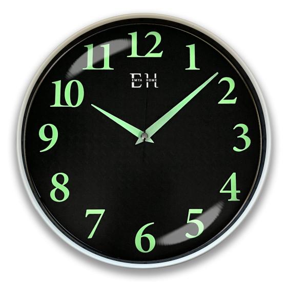 Parlayan Fosforlu Duvar Saati Beyaz - 29 cm