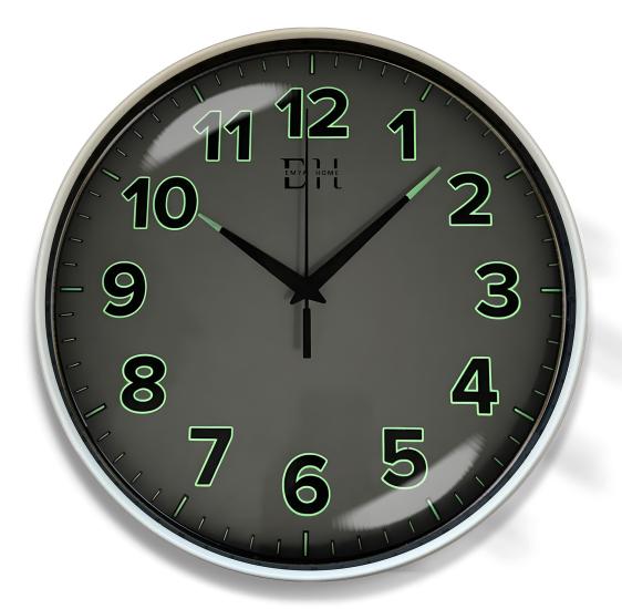 Kenar Fosforlu Duvar Saati Beyaz - 29 cm