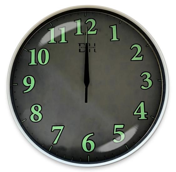 Fosforlu Duvar Saati Beyaz - 29 cm