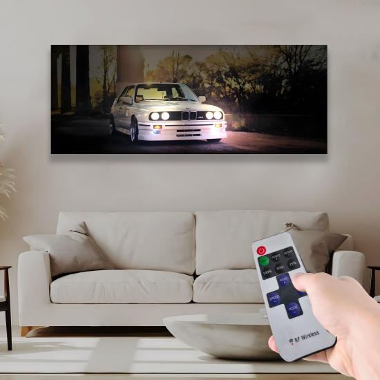 Led Işıklı Uzaktan Kumandalı BMW Kanvas Tablo