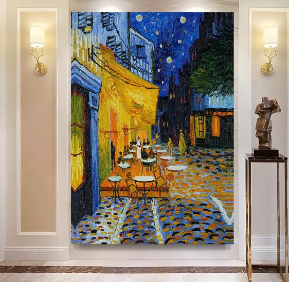 Cafe Terrace At Night Teras Kafe Tablosu