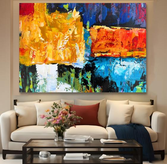 Soyut Desen Kanvas Tablo