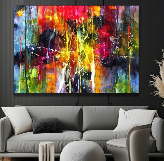 Soyut Desen Kanvas Tablo