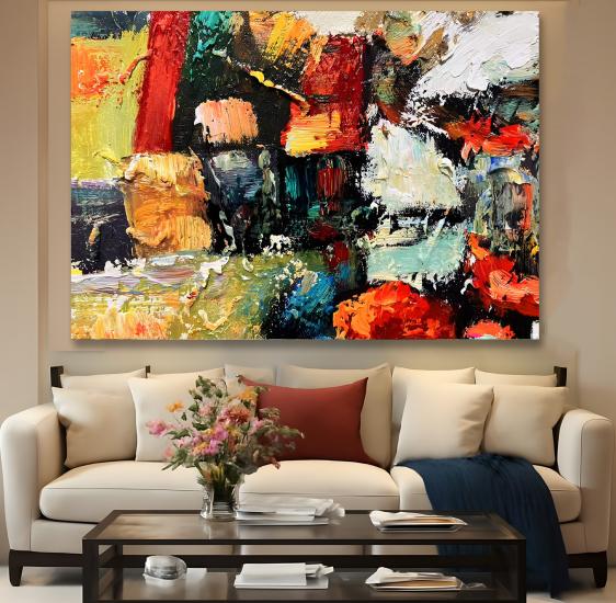 Soyut Desen Kanvas Tablo
