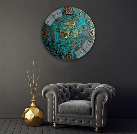 Yeşil Vintage Cam Saat