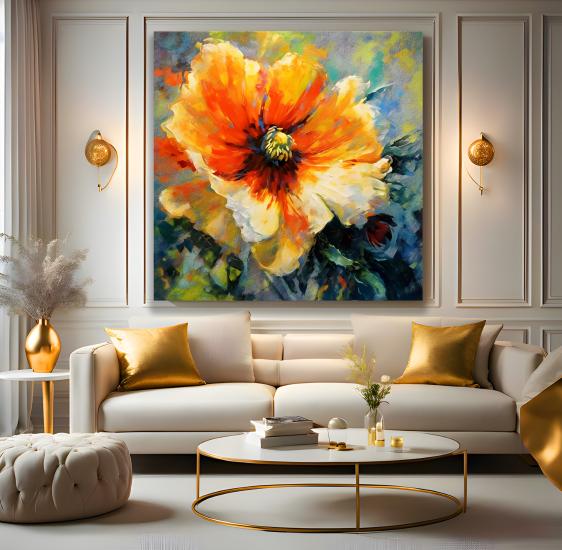 Pastel Çiçek Kanvas Tablo