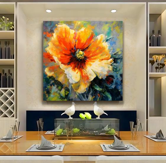 Pastel Çiçek Kanvas Tablo