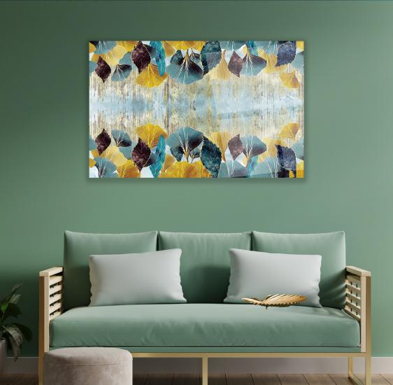 Renkli Yapraklar Cam Tablo