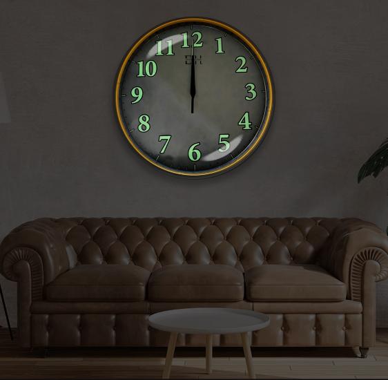 Fosforlu Duvar Saati Gold - 29 cm