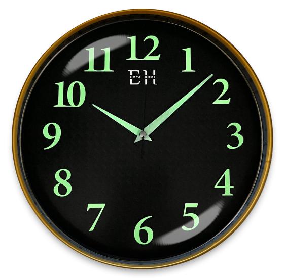 Parlayan Fosforlu Duvar Saati Gold - 29 cm