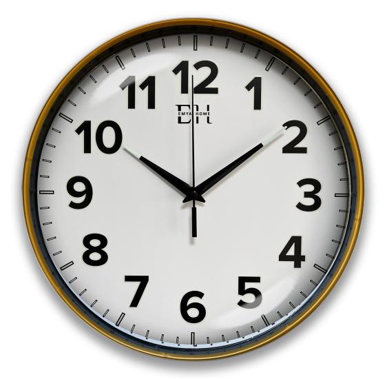 Kenar Fosforlu Duvar Saati Gold - 29 cm